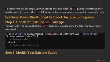 Detecting If an MSI Package Is Installed Before Removing an EXE Using PowerShell