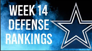 Top 12 Defense /DST Rankings Week 14 Fantasy Football