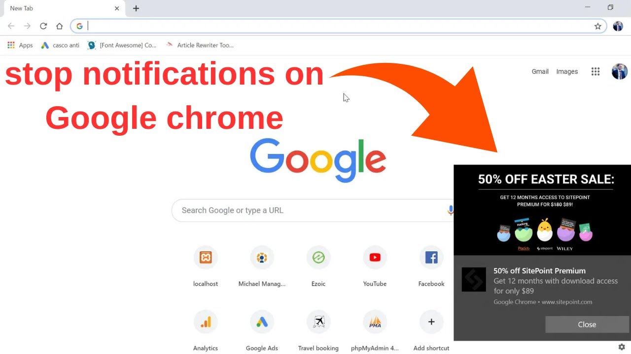 How to stop notifications on Google chrome in pc - YouTube