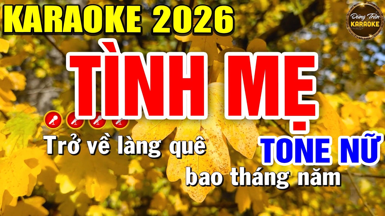 ✔ TÌNH MẸ Karaoke Tone Nam ► Dũng Trần Karaoke