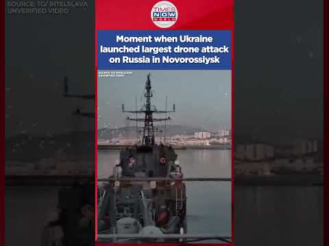 Moment when Ukraine launched largest drone attack on Russia's Black Sea Fleet (BSF) in Novorossiysk