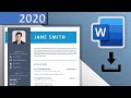 CV Template Word DOWNLOAD FREE ⬇ (2020) 😱 - Blue Resume Design with Icons ✪ DOCX ✪