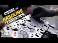 Converting a diesel engine to run on gasoline