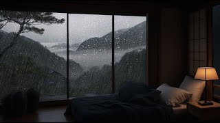 Best Rain Sounds for Sleeping, Rain in a cozy bedroom in the mountains,rainambience,rainsounds