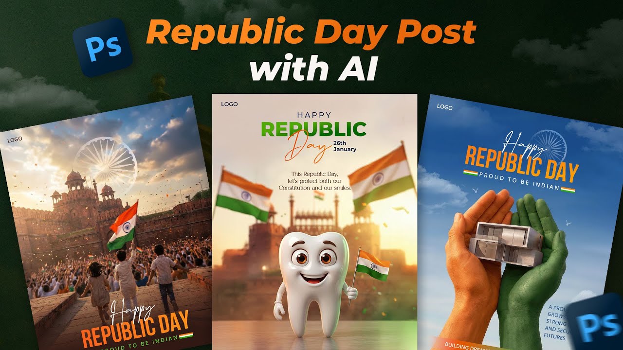 How to Create a Republic Day Post in Photoshop with Google Gemini AI