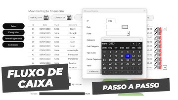 Fluxo de caixa AUTOMÁTICO com VBA e mini DASHBOARD