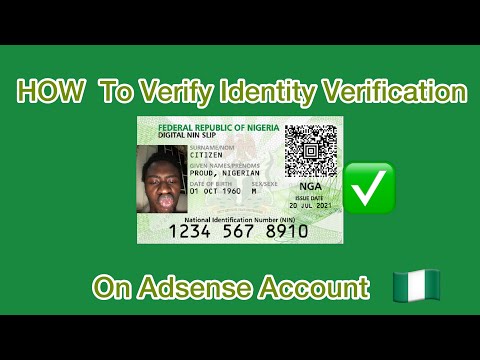 How To Verify Your Identity using NIMC On Adsense Account | Nigeria ?? |