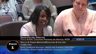 April 26, 2019 - HHS/EC Committee Worksession