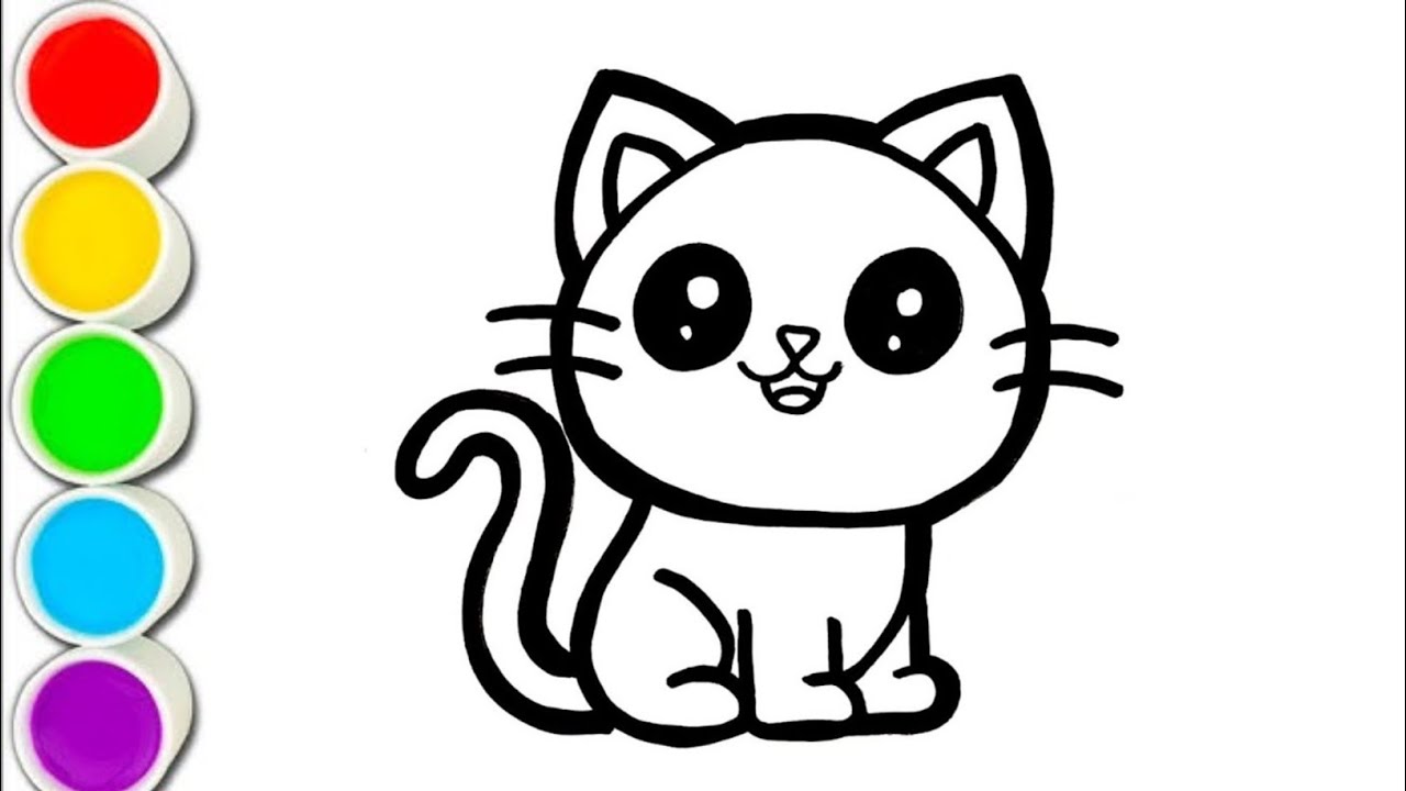 How to Draw a Cute Kitten 🐱 | Easy Kids Drawing Tutorial | Cute Kitten Drawing for Kids |Easy & Fun
