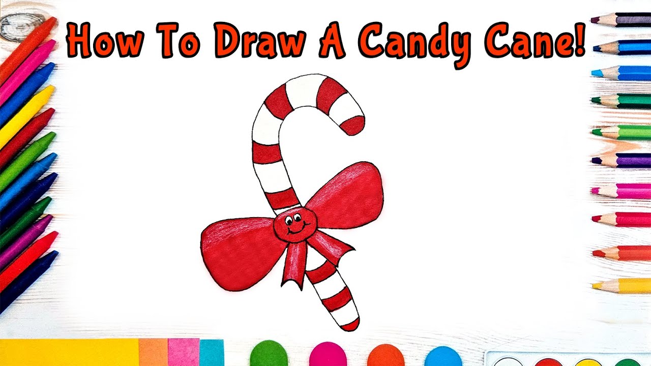 How To Draw A Candy Cane! (Art For Kids!) - Easy Step By Step Beginner ...