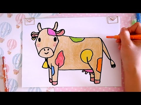 Как Нарисовать Корову Поэтапно Для Детей | Радуга | Рисуем Животных | Няня Уля