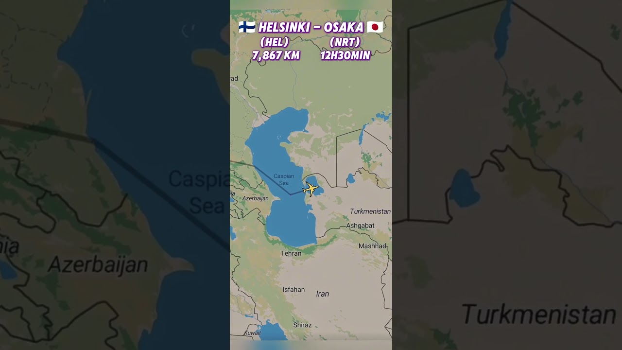 🇫🇮 Helsinki to Osaka 🇯🇵Flight route - ANA 