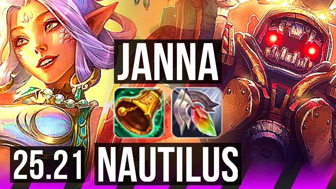 JANNA & Lucian vs NAUTILUS & Miss Fortune (SUP) | 1/3/30 | EUW Master | 25.21
