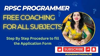 RPSC Programmer Application Form Fill UP || Last date 01-03-2024 || Step by Step Procedure
