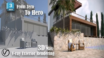 3Ds Max  V-ray  Complete Exterior Rendering Tutorial for beginners # 4