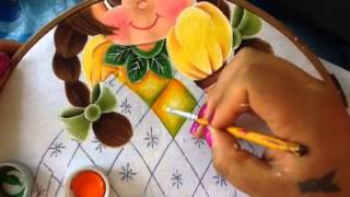 Pintura en tela niÃ±a piÃ±a # 5 con cony
