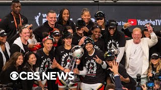 Watch Live: Las Vegas Aces celebrate WNBA title with President Biden at White House | CBS News