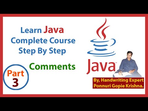 Learn Java Complete Course | Step By Step | Comments | By: Ponnuri Gopie Krishna | Part - 3
