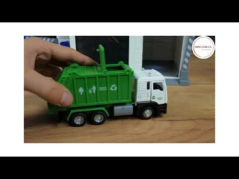 Многофункциональный игрушечный гараж Спецтехника с рацией Игровой набор Парковка машинка сигнальные огни, видео 1