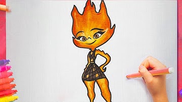 How To Draw Ember From Elemental Easy - Disney Pixar - Elemental Movie