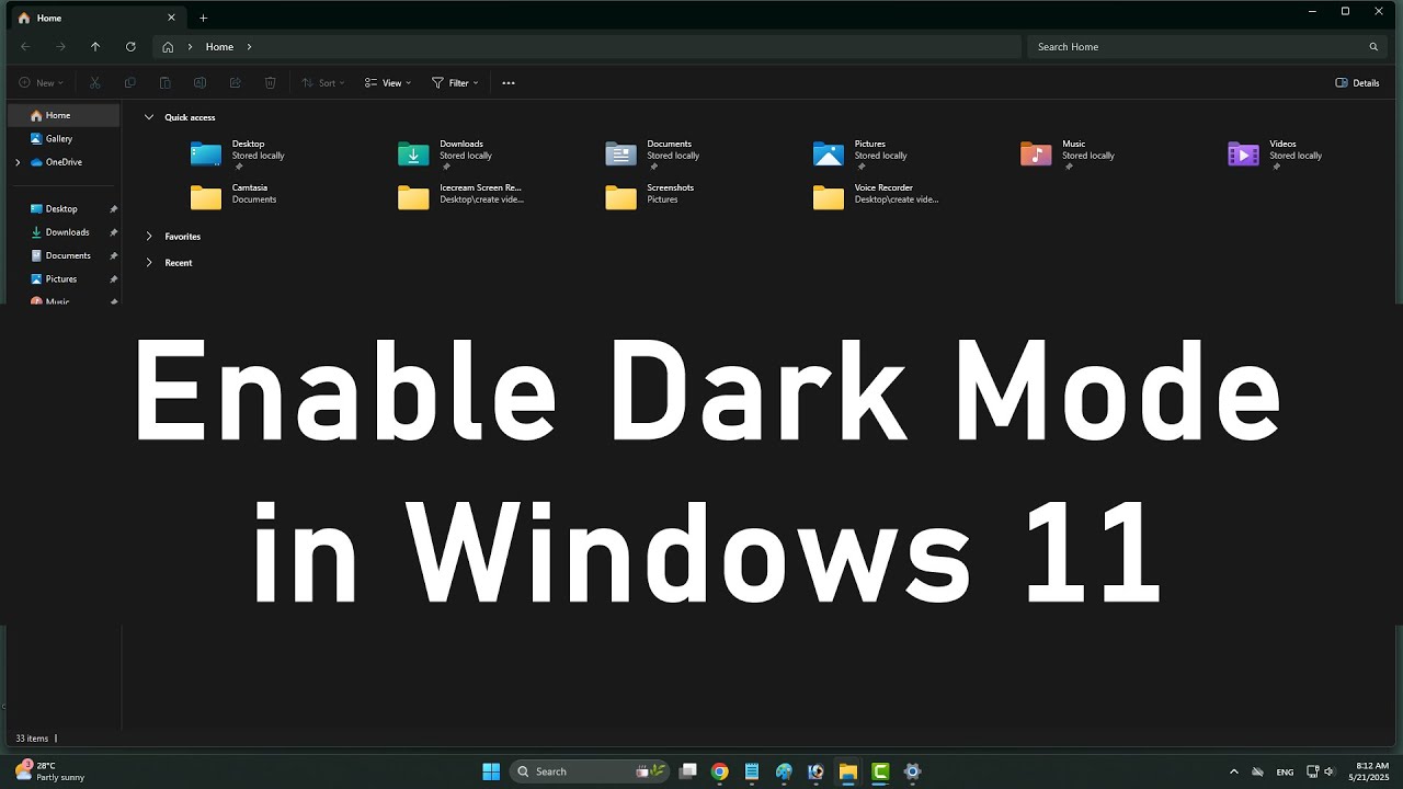 How to Enable Dark Mode in Windows 11 | how to turn on dark mode in ...