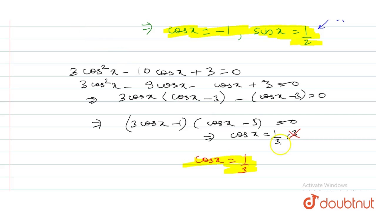 Let `alpha` be a root of the equation `(2sinx-cosx)(1... - youtube