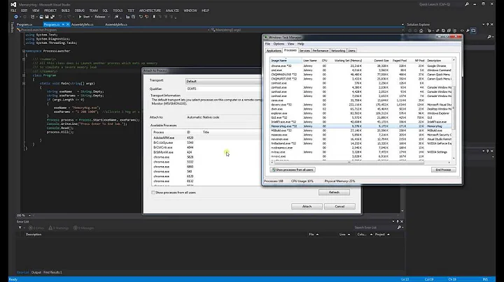 Visual Studio - How to Attach Debugger to a Running Process (Part 1)