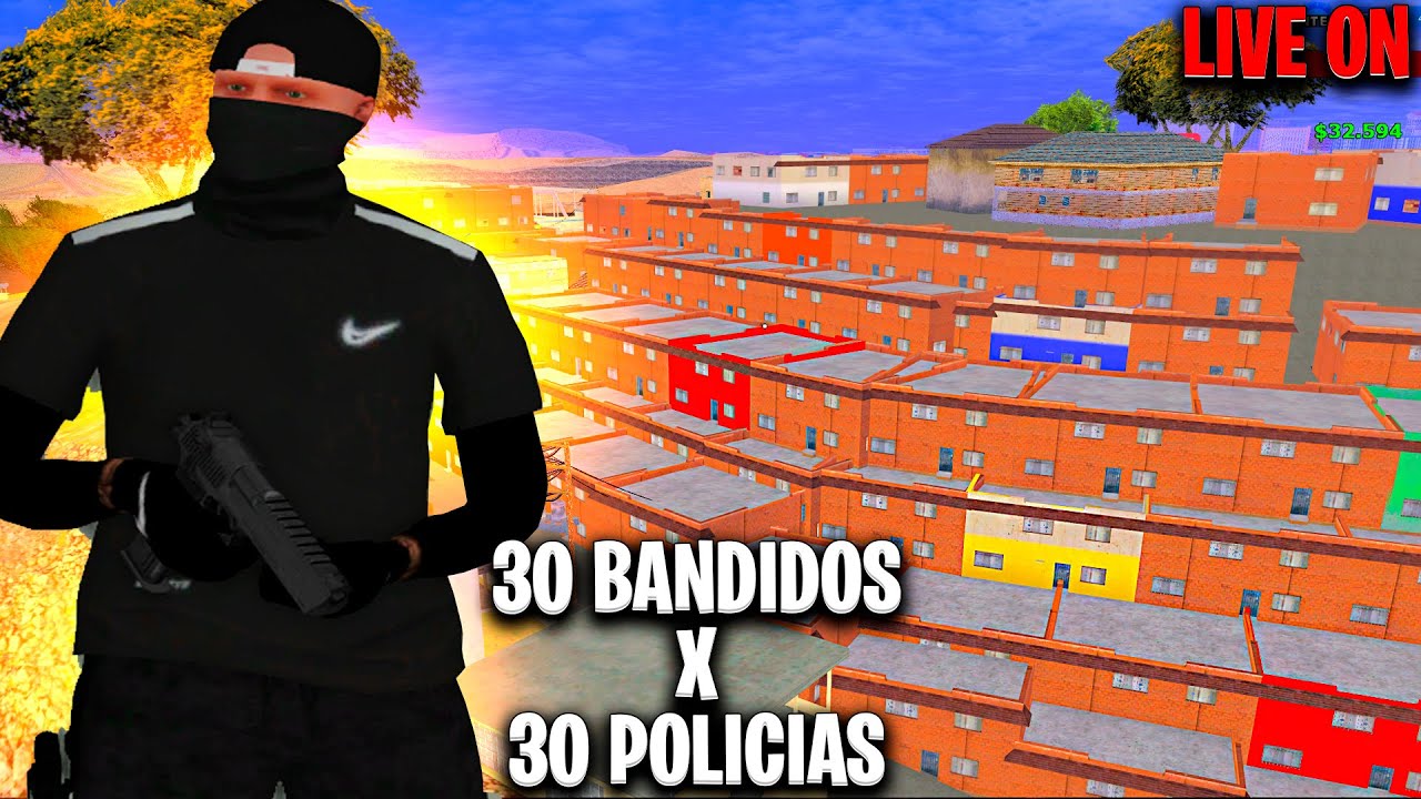 É HOJE, INVASÃO NA FAVELA 30 BANDIDOS VS 30 POLICIAIS as 19H  - GTA SAMP HZRP 4
