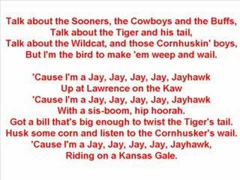 Hear and sign-a-long with the University of Kansas Fight Song - "I'm a Jayhawk"