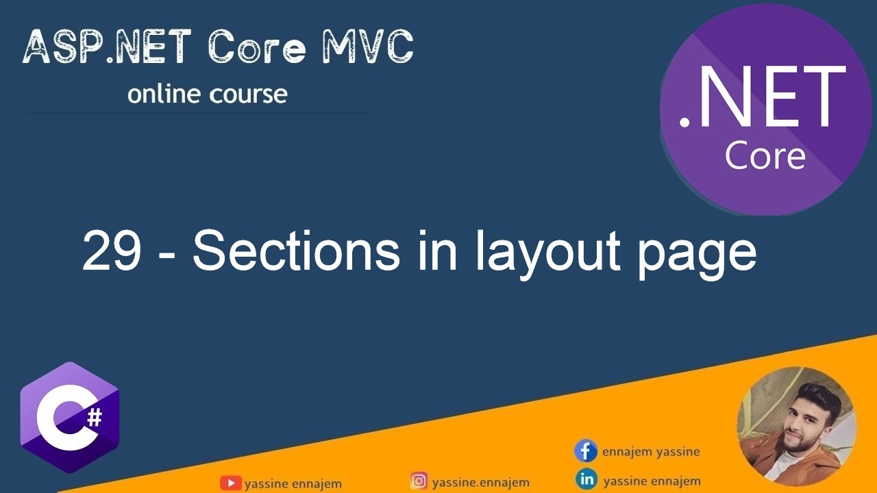 29. Sections in layout page in ASP.NET Core MVC in Darija Arabic - YouTube