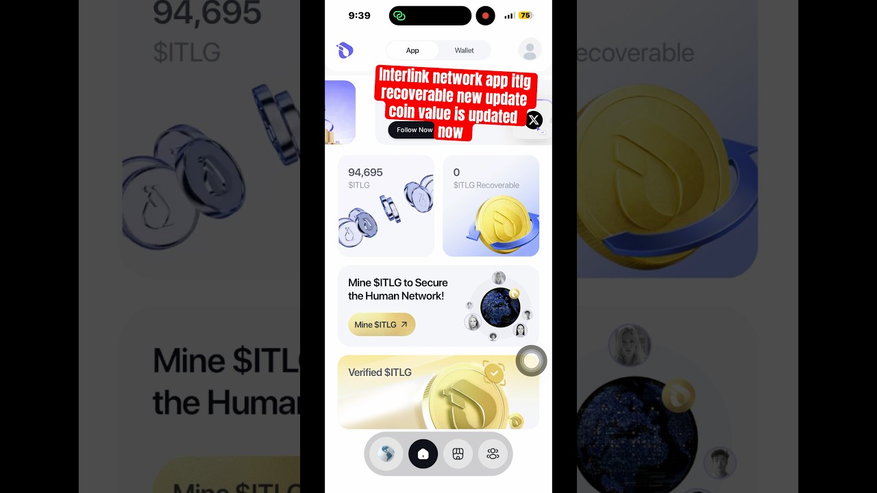 Interlink network app itlg recoverable new update coin value is updated now FreeCoinMin 