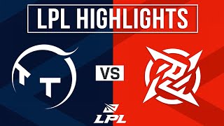 TT vs NIP Highlights ALL GAMES | LPL 2025 Split 3 | ThunderTalk Gaming vs Ninjas in Pyjamas