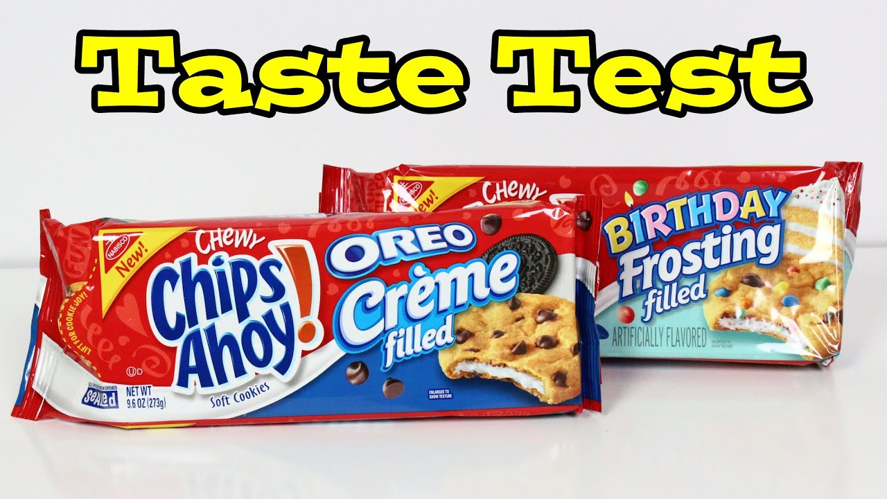 TASTE TEST Chips Ahoy Chewy Creme Filled Oreo & Birthday Frosting YouTube