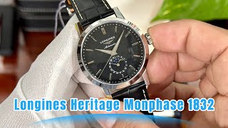 (SỐ 47)(Đang Còn Hàng) Review Đồng Hồ Longines Heritage Monphase 1832 L4.826.4.52.0 ( New fullbox )