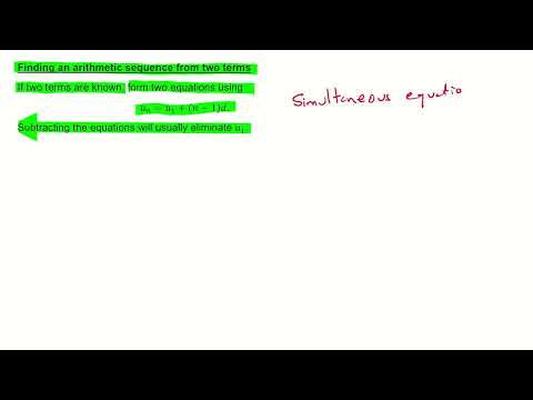 IB Sequences and Series Arithmetic Sequences Finding an Arithmetic Sequence from Two Terms