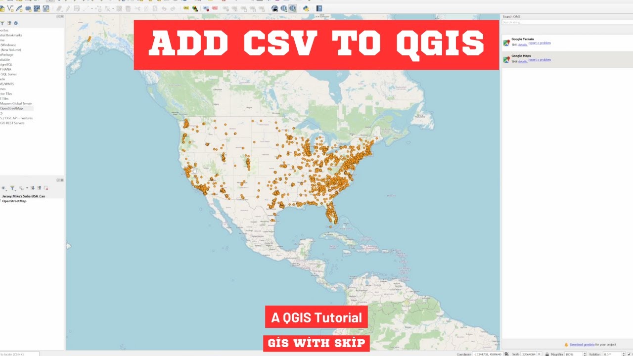 Add Data from CSV to QGIS - YouTube
