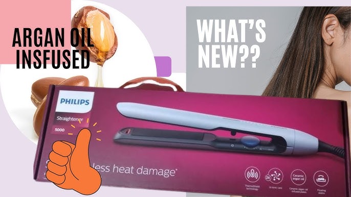 Philips Hair Straightener BHS520/03 w/ Argan Oil Infused and ThermoShield  Technology - YouTube