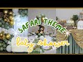 Luxury Safari Baby Shower Setup | White, Eucalyptus &amp; Chrome Gold Elegance | BTS Transformation