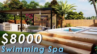 (2.5x4.5 Meters) Cost-Effective Swimming Spa l Jacuzzi Integration to Modern Backyard Under $8000 🏞️