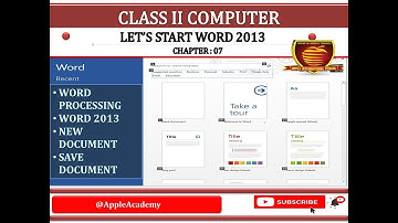 CLASS 2 COMPUTER CH 07 LETS START WORD 2013