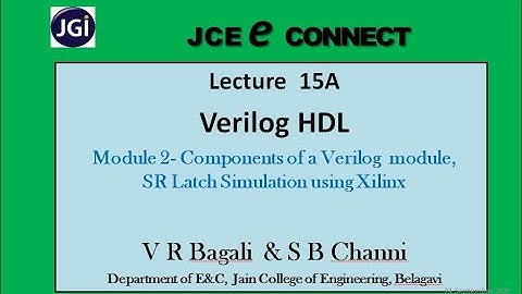 18ec56 Verilog HDL V R Bagali & S B Channi