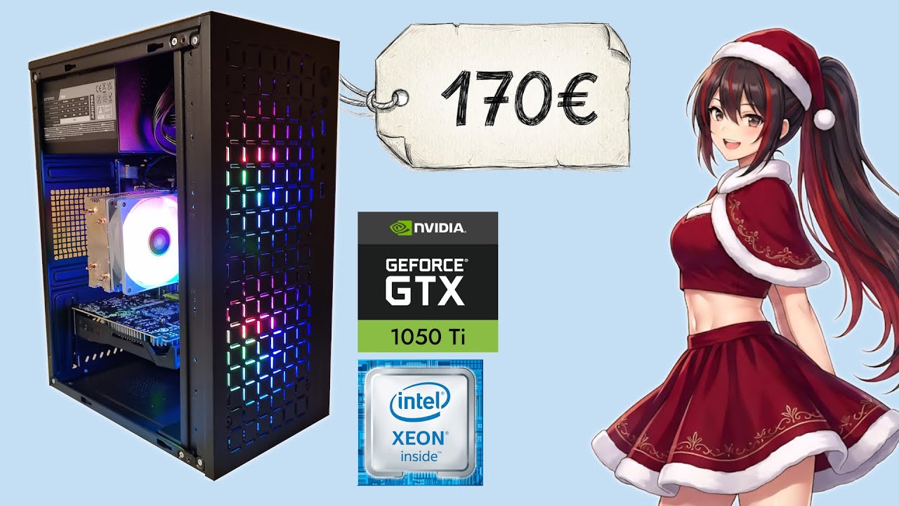 GAMING on a PC for 170€ in 2025 - Still usable?! [ Xeon E5-2450 v2 & GTX 1050 Ti ]