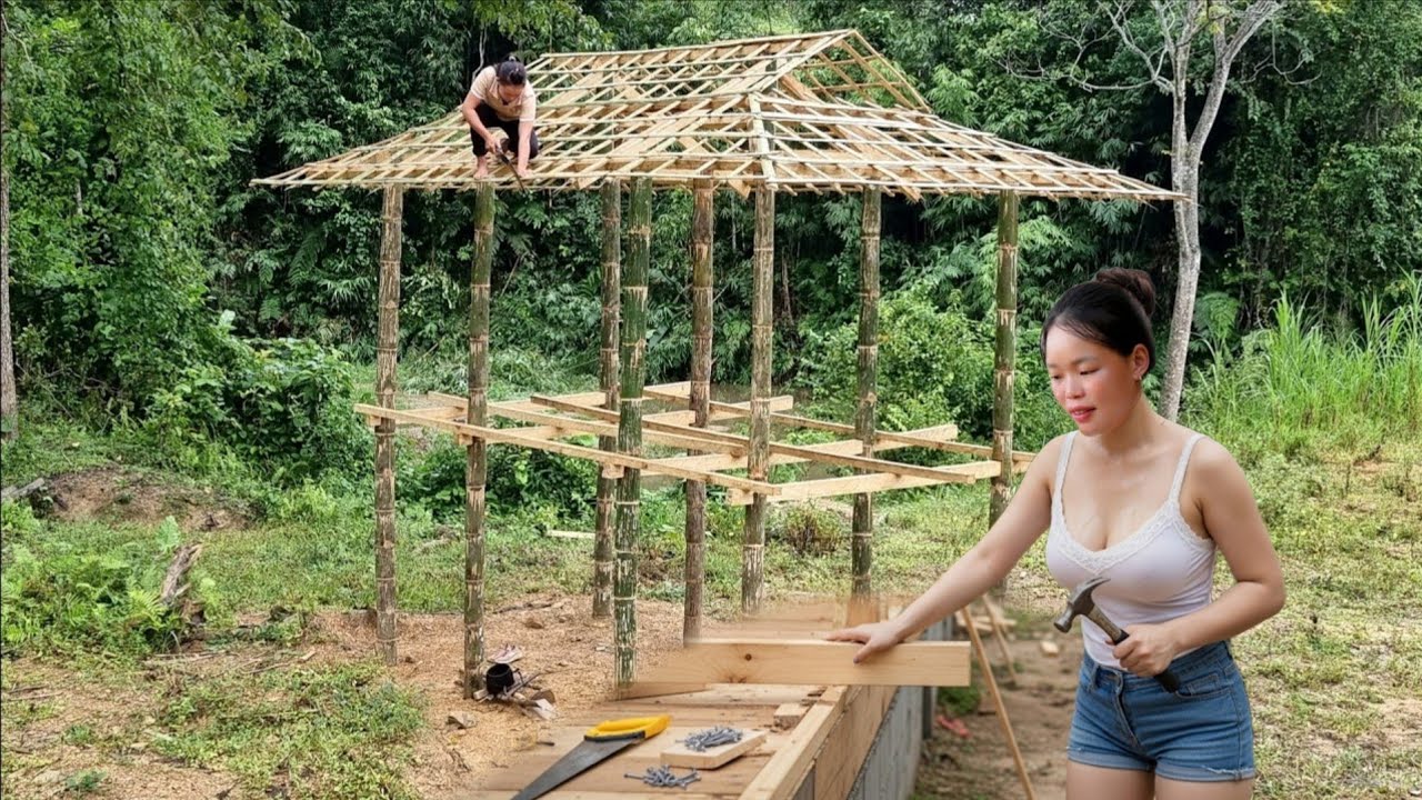 Building a Super Beautiful Two-Storey Bamboo Stilt House - Part 1