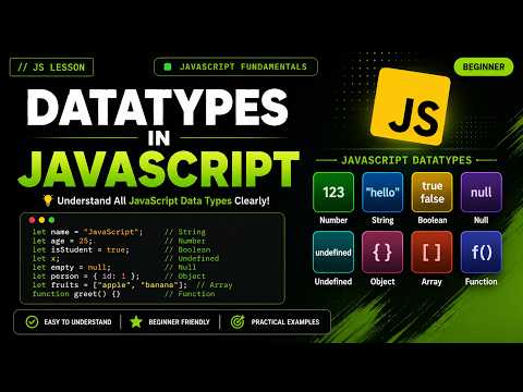 Data Types in JavaScript Explained 🔥 | Primitive vs Non-Primitive Data Types | JS Tutorial