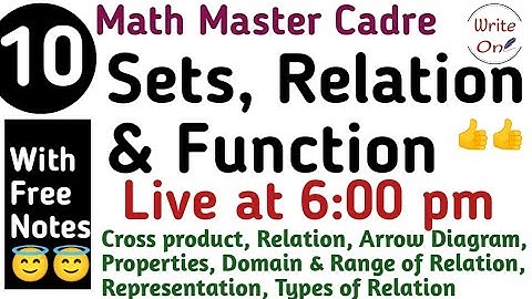 Sets, Relation & function for Math Master Cadre |Set theory | Chapter -02 | Master Cadre 2022 Punjab