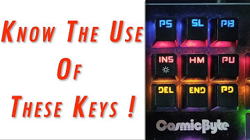 Know the Use of Print Screen, Scroll Lock, Pause Break, Ins, Del, Home, End, Page Up & Down Keys