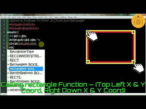 C Program To Draw A Circle And A Rectangle Using Graphics | CodiiZone