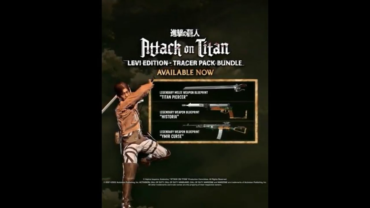 Call of Duty: Vanguard/Warzone Tracer Pack: Attack on Titan - Levi Edition Bundle