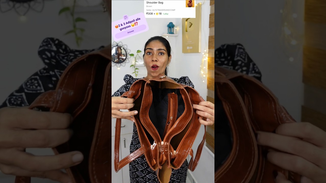 😱🥹🔥വിശ്വസിക്കോ⁉️ വെറും 300 രൂപക്ക് ഇത്രയും വലുതോ‼️300/- hand bag haul #nerin #flipkart #viral