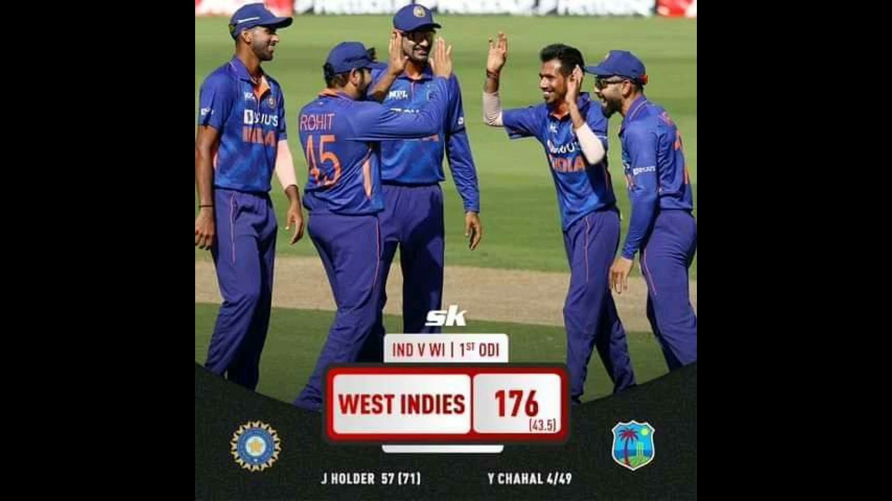 India Vs West Indies 1st Odi Highlights |West Indies 176 All Out | India Need 177 Runs
